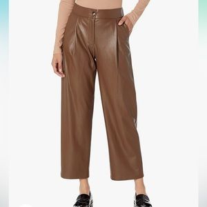 NWOT The Drop Women's Theor Vegan Leather Trouser in coffee bean